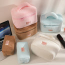 Soft Plush Large Capcity Makeup Bags for Women Daily Cosmetics Organzier Simple Style Tote Travel Toiletry Bag Sac A Main