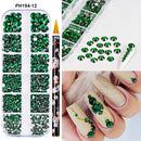 12Grids(6000pc) 3D Resin Nail Art Rhinestones+Tools 2mm Brilliant Diamond Nail Charms DIY Clothes Phone Case Manicure Accessory