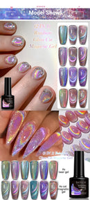 LILYCUTE 7ML Rainbow Red Glass Light Cat Magnetic Gel Nail Polish Shining Semi Permanent Soak Off LED UV Gel Nail Art Manicure