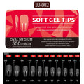 550pcs Soft Gel Nail Tips Medium Short Almond Coffin Full Cover Matte Extension Tool Acrylic Press on Nail French Manicure Decor