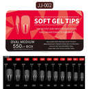 550pcs Soft Gel Nail Tips Medium Short Almond Coffin Full Cover Matte Extension Tool Acrylic Press on Nail French Manicure Decor