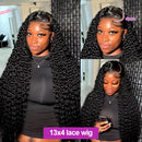 300 Density Human Hair Wigs 100% Transparent Curly Wigs 13x6 Hd Lace Frontal Wig Brazilian High Density Deep Wave Wigs 40 Inch