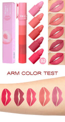 5 in 1 Matte Lipstick Crayon Kit Combo Red Purple Lip Tint Velvet Sexy Multicolour Lipstick Pen Non-stick Cup Lasting Lip Makeup
