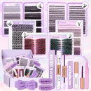 DlY Eyelash Extension Kit Mix Styles Large Capacity Manga Eye Individual Lashes Cluster D Curl With Lash Bond Lash Remove