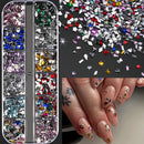12Grids Ocean Gold Nail Art Charms Shell/Seahorse/Starfish White Half Round Pearl Gems 3D Mixed Punk Manicure Metal Rivets Studs