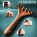 Wooden Meridian Massage Comb Anti-static 6-Claw Head Massager Promote Blood Circulation Body BGua Sha Tool Head Massage Brush