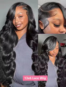 40 42 Inch Body Wave Human Hair Wigs 250% Density 13x6 HD Lace Front Human Hair Wig 5x5 Gluless Lace Closure Wig Preplucked