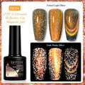 LILYCUTE 7ml Dynamic Reflective Cat Magnetic Gel Gold Sparkling Double Light Effect Semi Permanent UV Nail Art Gel Varnish