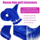 BINF Raw Unprocessed Brazilian Bone Straight Human Hair Bundles Blue Colored 1/3/4/Pcs Lot Human Hair Extensions For Women