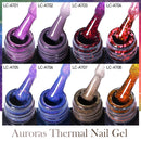 LILYCUTE 7ML Auroras Thermal Gel Nail Polish Purple Glitter Temperature Color Changing Semi Permanent Soak Off UV Nail Art Gel