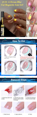 LILYCUTE 5ML Blue Tears Cat Liner Gel Polish Super Bright Sparkling French Line Semi Permanent Nail Painting Soak Off UV Gel