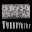 500pcs french Coffin Dancer Nail Tips Acrylic Nail Artificial Half False Flakes Nail Tips,10 Sizes with Clear Plastic Box for Na