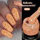 LILYCUTE 7ml Pink Fluorescent Reflective Gel Nail Polish Shining Glitter Neon Semi Permanent Soak Off UV Gel Nail Art Manicure