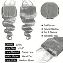 Silver Grey Body Wave Bundles Human Hair with Closure 4X4 13x4 HD Lace Frontal Brazilian Raw Double Weft Human Hair Extensions