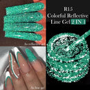 LILYCUTE 5ML Reflective Glitter Liner Gel Nail Polish French Colorful Laser Sparkling Painting Nail Art Semi Permanent UV Gel