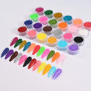 24pcs/Set Sparkly Holographic Fine Sugar Nail Powder Diamond Chrome Pigment Dust For Gel Polish Glitter Manicure Accessories