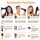 12pcs-in-1 multiple accessory hair dryer. With accessories such as combs, hair clips, hair patches, air cushion combs, etc.