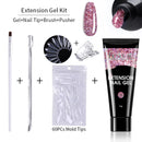 LILYCUTE 5Pcs/Set 15ml Quick Extension Nail Gel Kit Clear Acrylic Gel Semi Permanent Soak Off UV Varnish Nail Art Manicure Set