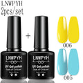 LNWPYH 2Pc Gel Nail Polish Kit Professional Glitter Nail Gel Polish Semi Permanent Soak Off UV Nail Art Gel Varnish Nail Art Set
