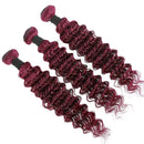 #99j Burgundy Deep Wave Bundles Colored Human Hair Bundles Weaves 2/3/4 Pcs Brazilian Remy Hair Extension Curly Hair Bundles
