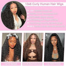 200 Density Water Wave Transparent Lace Frontal Wig 13x6 Hd 44 Inch Water Wave Pre Plucked Lace Frontal Wig For Black Women Hair
