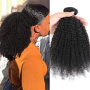 Afro Kinky Curly Human Hair Bundles 8-24 Inch Curly Weave 4C Unprocessed Virgin Afro Kinky Curl Extensions for Women Natural