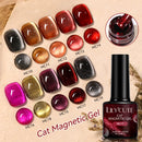 LILYCUTE 7ml Red Cat Magnetic Gel Nail Polish Glitter Full Coverage Varnish Semi Permanent UV/LED Soak Off Nails Art