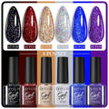 LILYCUTE 6Pcs/Set Purple Color Series Nail Gel Glitter Semi Permanent UV LED Gel Nail Art Soak Off Polish Kit Design Manicure
