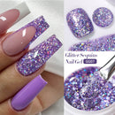 LILYCUTE 7ml Glitter Nail Gel Polish Shining Sparkling Semi Permanent Soak Off UV LED Gel Colorful Effect Gel Varnish DIY Nail