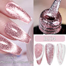 LILYCUTE 7ML Platinum Cat Magnetic Gel Nail Polish Sparkling Rose Gold Foils Glitter Semi Permanent UV Gel Nail Art Manicure