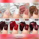 LILYCUTE 7ml 4/6/8/12Pcs Water-Based Nail Polish Set Quick Drying No Need of Lamp Glitter Nail Art Varnish For Nails Manicure