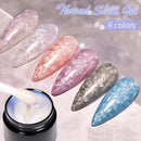 LILYCUTE 7ML Thread Shell Nail Gel Polish 3D Aurora Pearl Shell Vernis Semi Permanent Soak Off UV DIY Design Nail Art Varnish