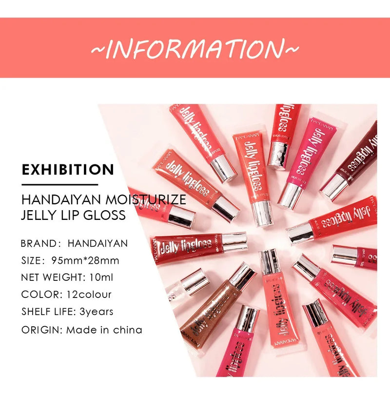 Jelly Lip Gloss Moisturising Lipstick Sexy Lip Oil Plumping Non-Sticky Long Lasting Repairing Primer Lip Balm Care Cosmetics