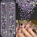 12Grids Ocean Gold Nail Art Charms Shell/Seahorse/Starfish White Half Round Pearl Gems 3D Mixed Punk Manicure Metal Rivets Studs