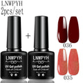 LNWPYH 2Pc Gel Nail Polish Kit Professional Glitter Nail Gel Polish Semi Permanent Soak Off UV Nail Art Gel Varnish Nail Art Set
