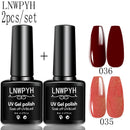 LNWPYH 2Pc Gel Nail Polish Kit Professional Glitter Nail Gel Polish Semi Permanent Soak Off UV Nail Art Gel Varnish Nail Art Set