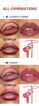 1set, 8 colors lip liner lipstick combo, long-lasting moisturizing, easy to apply, comes with a pencil sharpener, gift for women