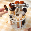 Stay Organized! Rotating Makeup Brush Holder with 45 Holes - Keeps All Your Brushes in Sight & Reach