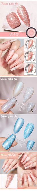 LILYCUTE 7ML Thread Shell Nail Gel Polish 3D Aurora Pearl Shell Vernis Semi Permanent Soak Off UV DIY Design Nail Art Varnish