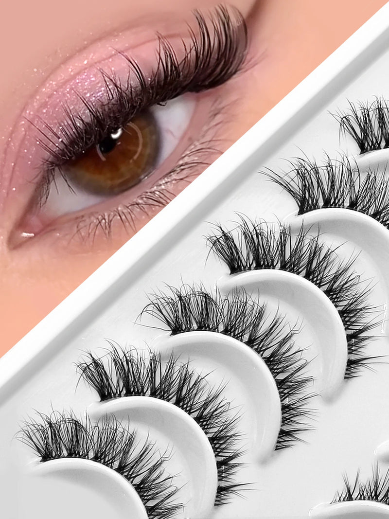 Eyelashes 3D Mink Lashes Natural Eyelashes Clear eyelash stem False Eyelashes Cat Eye Lashes Eyelash Extension Effect