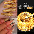 LILYCUTE 5ML Reflective Glitter Liner Gel Nail Polish French Colorful Laser Sparkling Painting Nail Art Semi Permanent UV Gel