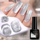 LILYCUTE 7ML Platinum Cat Magnetic Gel Nail Polish Sparkling Rose Gold Foils Glitter Semi Permanent UV Gel Nail Art Manicure