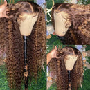 Highlight Ombre Lace Front Wig Curly Human Hair Wigs Brazilian Honey Blonde Colored Deep Wave Frontal Wigs For Women Pre Plucked