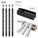 Eyebrow Pencil Microblading Supplies Set Waterproof Eyebrow Tattoo Tint Enhancers With Sharpener Brow 10Pcs Brow Trimmer Blade