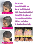 250 Density Body Wave 13x6 13x4 HD Lace Frontal Wigs Pre Plucked 100% Human Hair Brazilian 42 Inch 360 Full Lace Front Wig Black