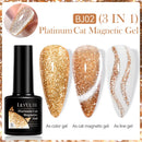 LILYCUTE 7ML Platinum Cat Magnetic Gel Nail Polish Sparkling Rose Gold Foils Glitter Semi Permanent UV Gel Nail Art Manicure