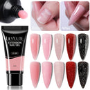 LILYCUTE Nail Extension Gel 10ML Semi Permanent Bright Pink UV Hard Gel Nails Finger Prolong White Clear Nude Gel Nail Polish