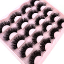 New 10 Pairs 3D Faux Mink Lashes Wispy Fluffy 25MM False Eyelashes Thick Volume Dramatic Cat Eye Lashes Long Strip Wispy Makeup