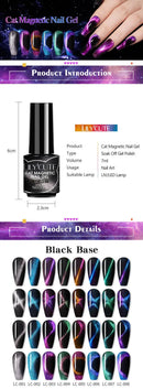 LILYCUTE 7ML Black Cat Magnetic Gel Nail Polish 9D Magnetic Gel Shine Colorful Design Manicure Semi Permanent Soak Off DIY Nail