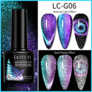 LILYCUTE 7ml 9D Reflective Cat Magnetic Gel Nail Polish Blue Sparkling Semi Permanent UV Gel Soak Off Glitter Gel Nail Art